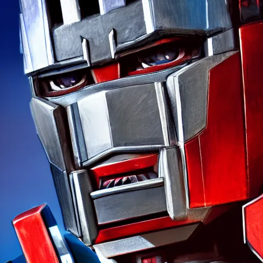 Prompt: A man that looks like Optimus prime, 4k, self portrait