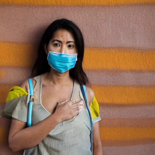 Prompt: a doctor wearing a surgical mask made from a tortilla, bold natural colors, national geographic photography, masterpiece, 8 k, raw, unedited, symmetrical balance