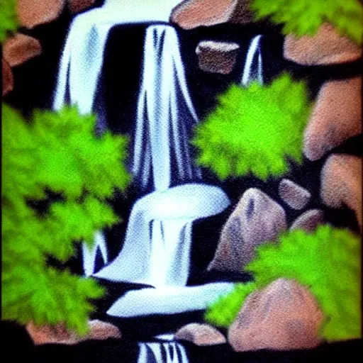 Image similar to zen, waterfall, ink