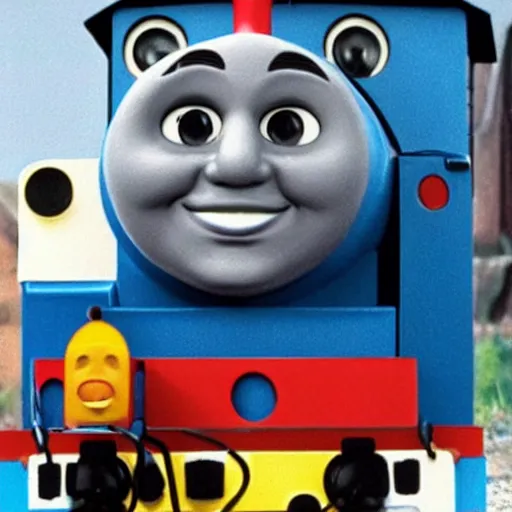 Image similar to bill cosby as thomas the train engine