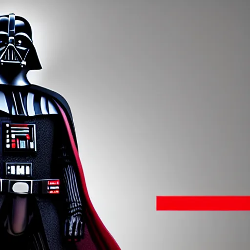 Image similar to darth vader, portrait, realistic, high definition, very detailed, extremely high detail, photo realistic, symmetrical, unreal engine 5, red color