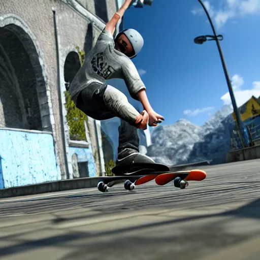 KREA - Skate 4 videogame gameplay, screenshot in-game, photorealistic, 4k,  hd