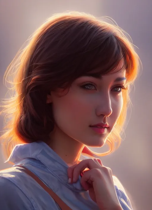 Image similar to photo of a gorgeous young woman in the style of stefan kostic, realistic, sharp focus, 8k high definition, insanely detailed, intricate, elegant, art by stanley lau and artgerm