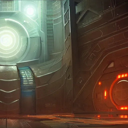 Image similar to a giant vault door, elegant digital illustration by greg rutkowski, highly detailed, cyberpunk, android netrunner