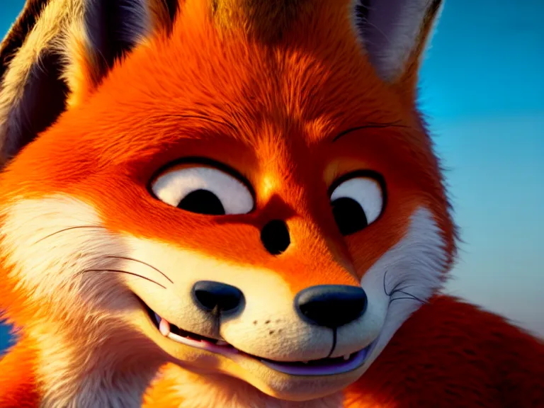 Image similar to a film still from zootopia main character portrait anthro anthropomorphic fox head animal person fursona nick wilde pixar and disney animation, sharp, rendered in unreal engine 5, anime key art by greg rutkowski, bloom, dramatic lighting