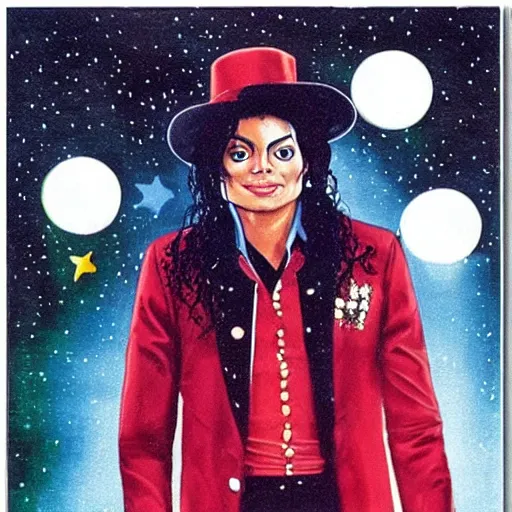 Image similar to michael jackson floating in space