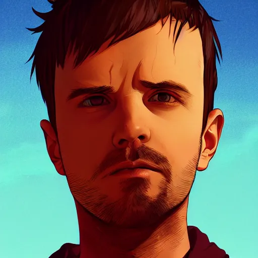 Image similar to ⁠portrait of Jesse Pinkman, New Mexican desert background, rich vivid colors, ambient lighting, dynamic lighting, 4k, HQ, official media, anime key visual, makoto shinkai, ilya kuvshinov, lois van baarle, rossdraws, detailed, trending on artstation