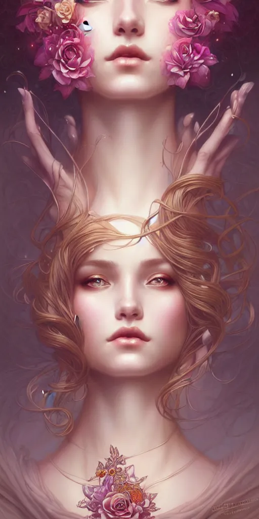 Prompt: beautiful sexy ethereal queen portrait, art nouveau, fantasy, intricate flower designs, elegant, highly detailed, digital painting, artstation, concept art, matte, sharp focus, illustration, art by Artgerm and Greg Rutkowski and WLOP