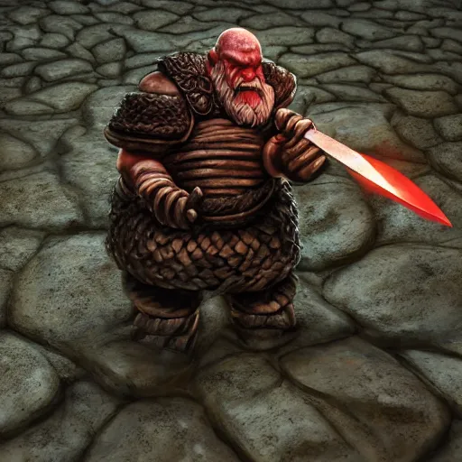 mid shot of a blacksmith dwarf, forging a cursed blade | Stable ...