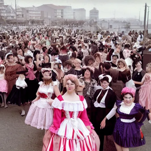 Image similar to large group of people wearing lolita dresses