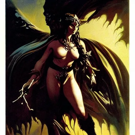 Image similar to sorceress by Frank Frazetta,fantasy artwork,beautiful,striking,high quality!!!!!,masterpiece!!!!