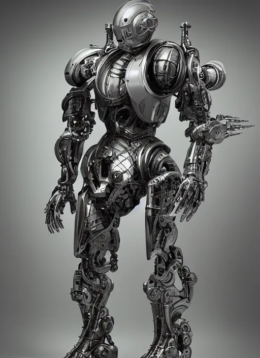 Prompt: portrait of a futuristic silver armored knight district 9 cyborg with inside it an xeonmorph alien, modern fine art, fractal, intricate, elegant, highly detailed, digital photography, subsurface scattering, by jheronimus bosch and greg rutkowski,