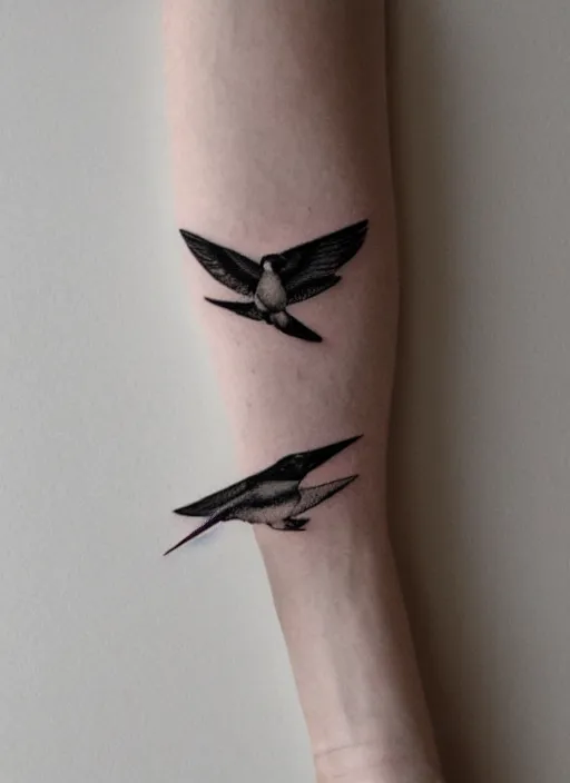 Image similar to sailor tattoo of a swallow on white paper
