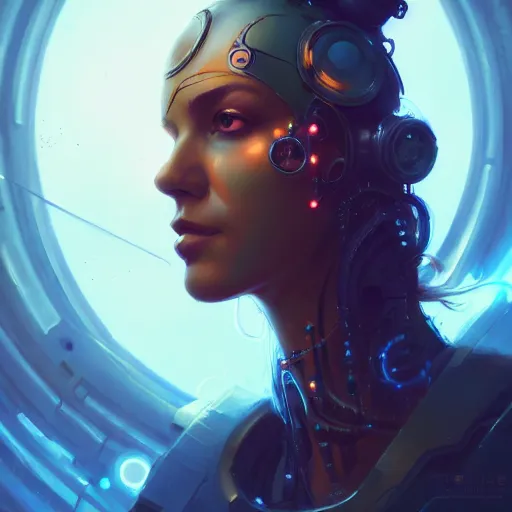 Image similar to a portrait of a beautiful cybernetic gypsie, cyberpunk concept art by pete mohrbacher and wlop and artgerm and josan gonzales, digital art, highly detailed, intricate, sci-fi, sharp focus, Trending on Artstation HQ, deviantart, unreal engine 5, 4K UHD image