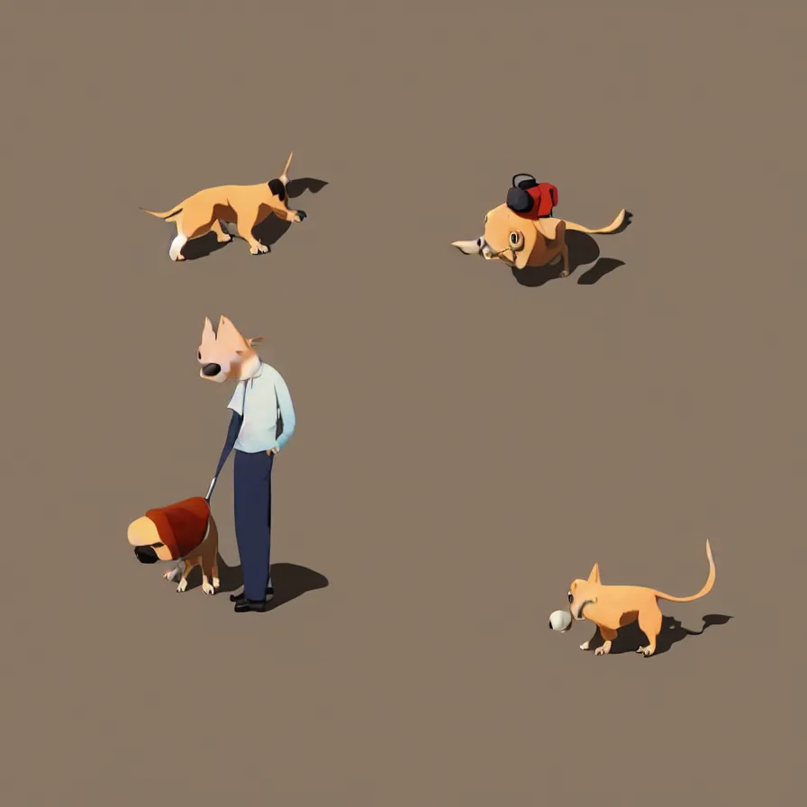 Prompt: Goro Fujita illustrating A dog on a flat background, art by Goro Fujita, sharp focus, highly detailed, ArtStation