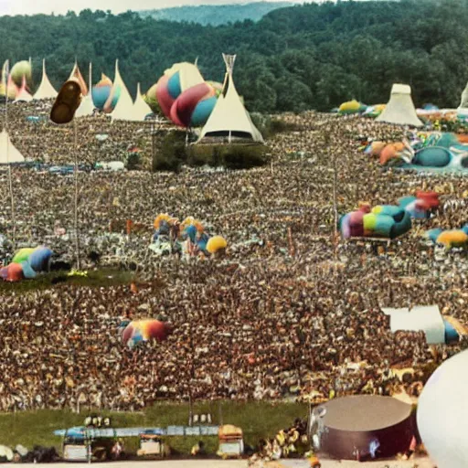 Image similar to a detailed diorama of the woodstock festival in 1 9 6 9