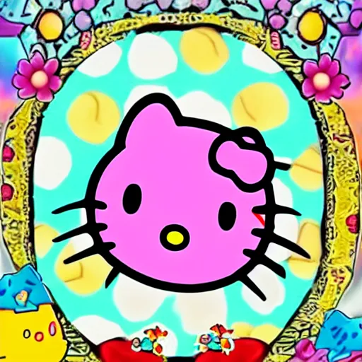 Prompt: Hello Kitty style Kirby