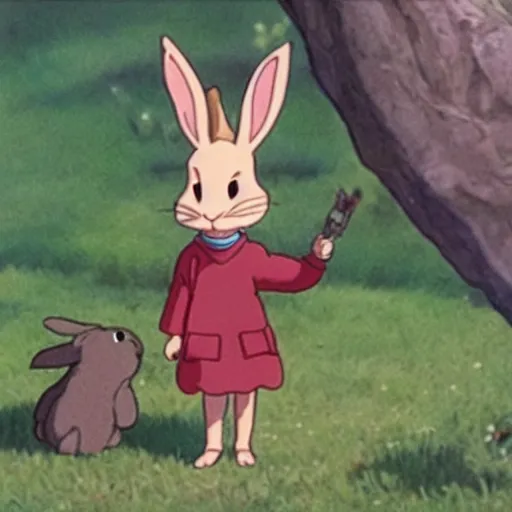 Prompt: a rabbit in the movie secret life of Arrietty