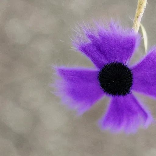 Image similar to photo of a fuzzy, black and purple flower