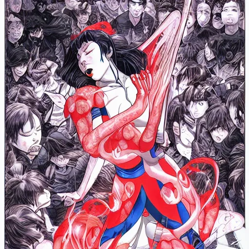 Image similar to a detailed illustration of pure agony by yukito kishiro