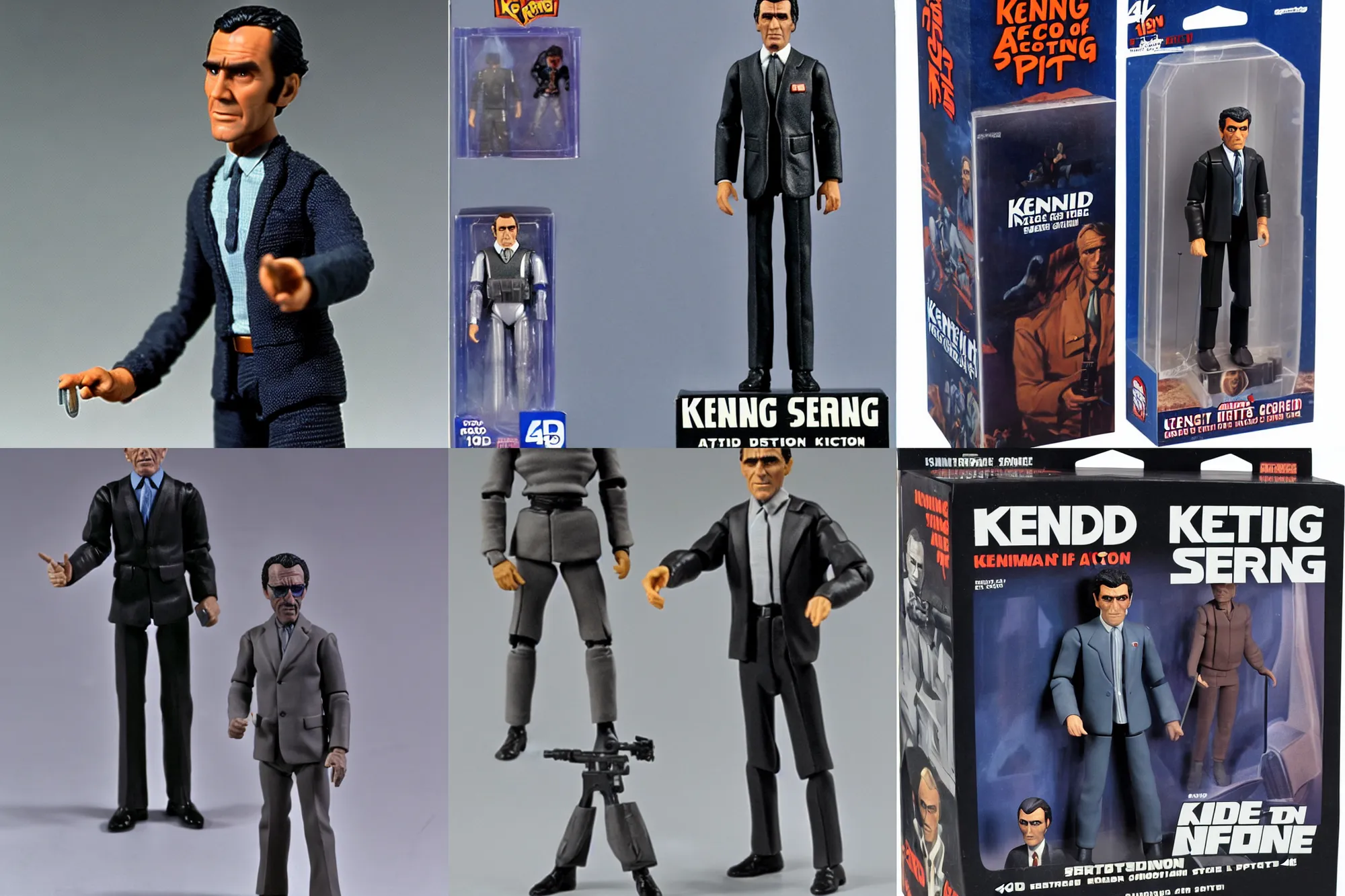 Prompt: Rod Serling as a 1980's Kenner style action figure, 5 points of articulation, full body, 4k, highly detailed