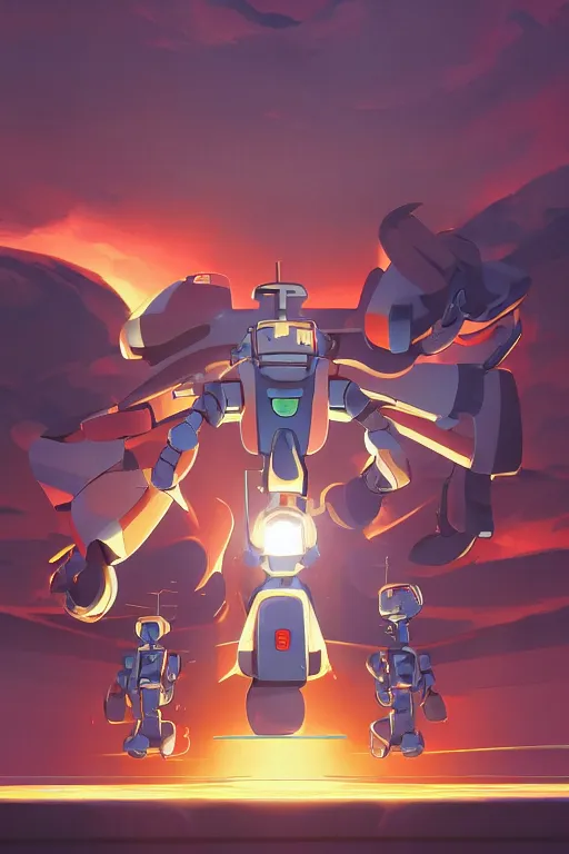 Image similar to metabots medabots medarotto medarot robot minimalist comics, behance hd by jesper ejsing, by rhads, makoto shinkai and lois van baarle, ilya kuvshinov, rossdraws global illumination ray tracing hdr radiating a glowing aura