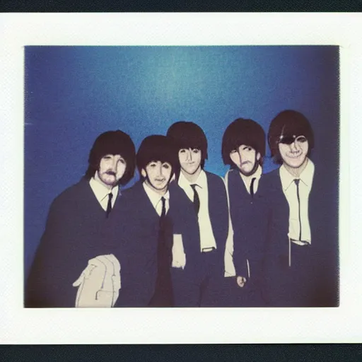 Prompt: Polaroid of The Beatles, by Dice Tsutsumi, Makoto Shinkai, Studio Ghibli