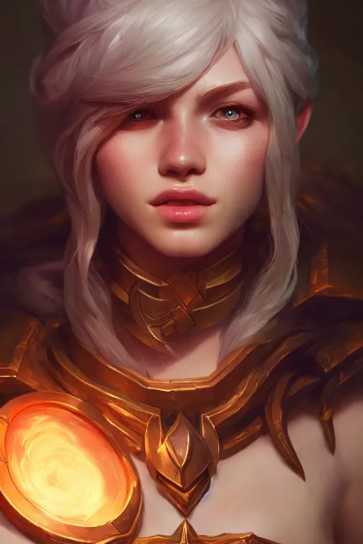 Image similar to league of legends portrait, au naturel, hyper detailed, digital art, trending in artstation, cinematic lighting, studio quality, smooth render, unreal engine 5 rendered, octane rendered, art style by klimt and nixeu and ian sprigger and wlop and krenz cushart.