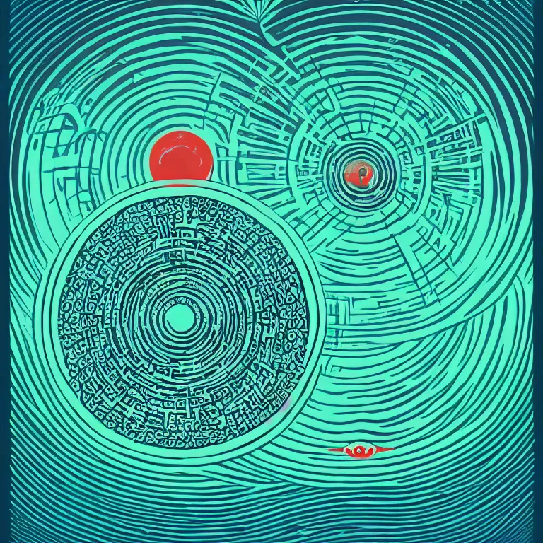 Prompt: Giant Floating Circular Ancient Sacred Calligraphy Enso Structure by Kilian Eng