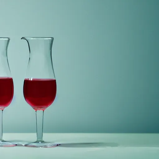 Prompt: a glass pitcher of quantum dots