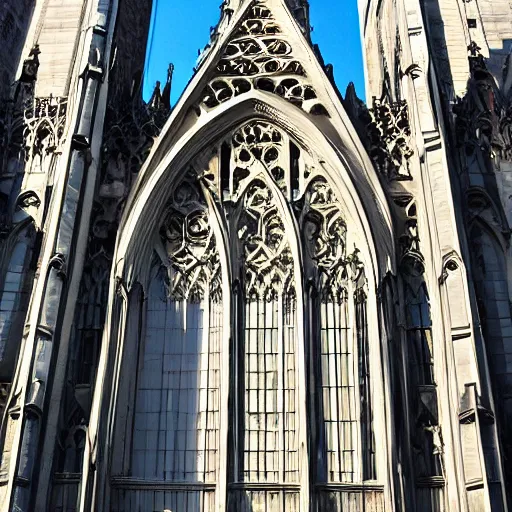 Image similar to new york with gothic architecture, very details