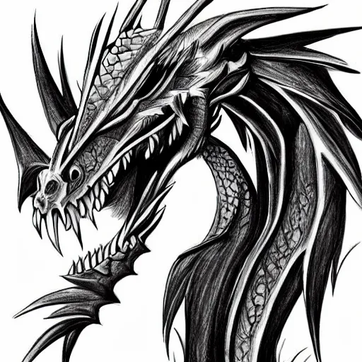 Image similar to beautiful drawing of a dragon, accurate, digital art