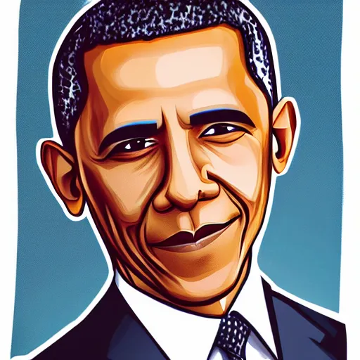 Image similar to illustration of obama by loish