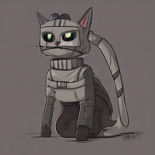 Image similar to cat wearing cyberpunk suit sketck