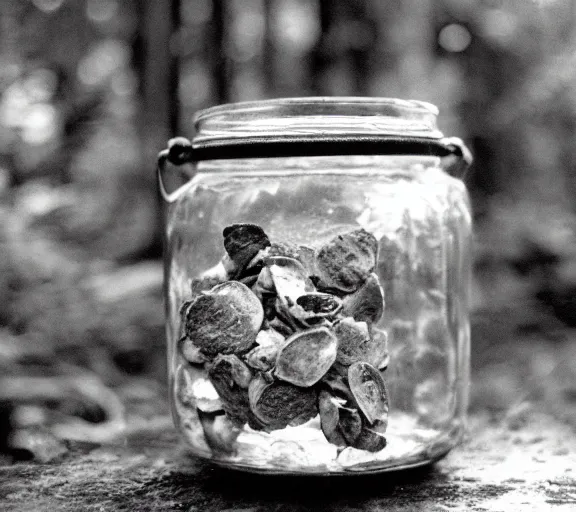 Prompt: corrupted jar full of bad mojo, photo pic by voodoo 35mm H 576