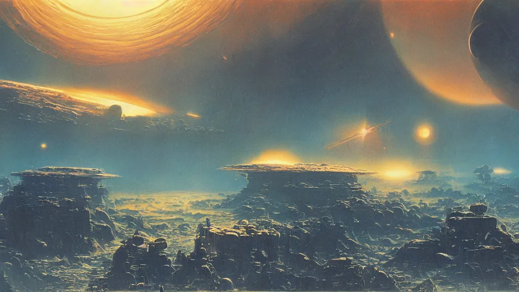 Image similar to alien planet, an empire in upheaval by arthur haas and bruce pennington, cinematic matte painting