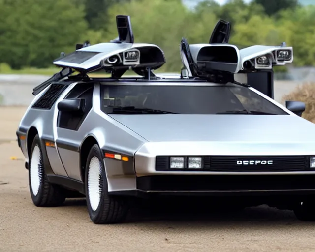 Image similar to new prototype delorean, dslr