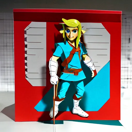 Image similar to a paper model of link, paper modeling art.