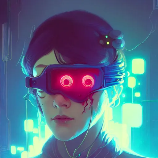 Prompt: a beautiful painting of a cyberpunk blindfolded girl by sachin teng and pascal blanche and alphonse mucha! and ruan jia! and josan gonzalez!. in style of digital art. colorful comic, film noirs, akira, brush stroke, vibrating colors, hyper detailed. octane render. trending on artstation