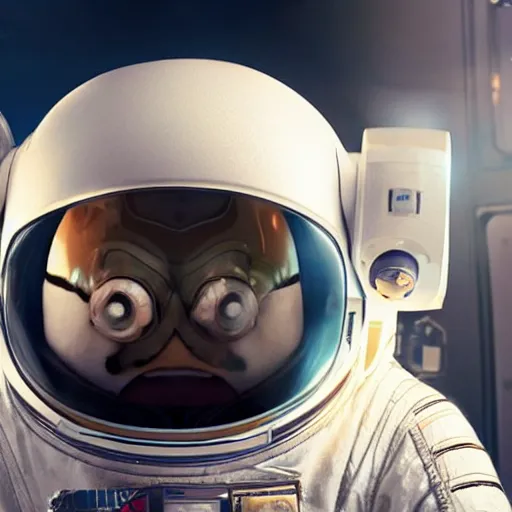 Image similar to penguin in an astronaut suit, floating in space, movie by nuri iyem, james gurney, james jean, greg rutkowski, anato finnstark. pixar. hyper detailed, 5 0 mm, award winning photography