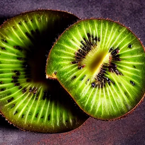 Prompt: backlit kiwi slice, advertisement photo, 4 k