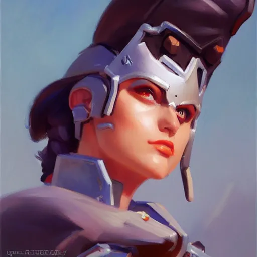 Image similar to greg manchess portrait painting of alice zuberg as overwatch character, medium shot, asymmetrical, profile picture, organic painting, sunny day, matte painting, bold shapes, hard edges, street art, trending on artstation, by huang guangjian and gil elvgren and sachin teng