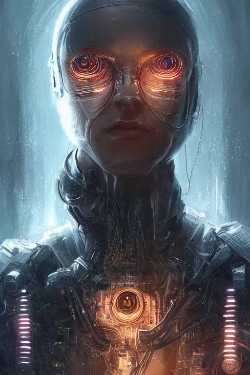 Image similar to ultrarealistic illustration priest cyborg praying, cyberpunk, sci-fi fantasy, intricate, elegant, highly detailed, digital painting, artstation, concept art