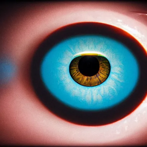 Prompt: photo of a detailed intricate floating eye hologram