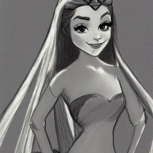 Image similar to milt kahl sketch of victoria justice as princess padme from star wars episode 3