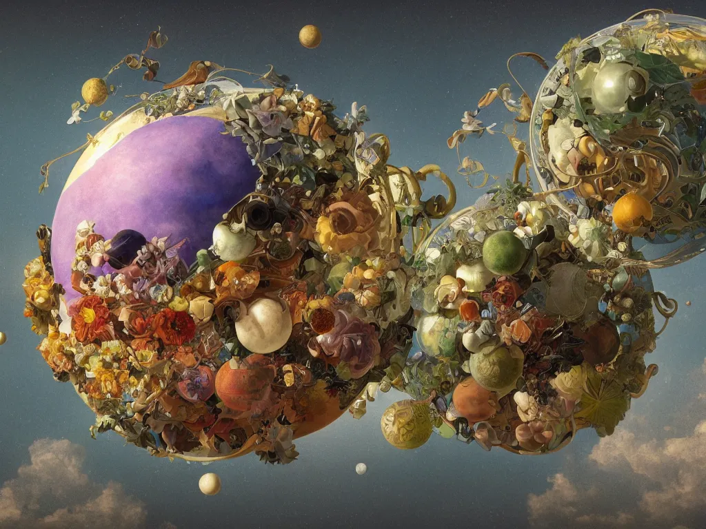 Prompt: the universe is a spheroid region 7 0 5 meters in diameter, sunlight study, art nouveau, by cornelis de heem and ( ( ( ( ( ( alphonse mucha ) ) ) ) ) ) and ( ( ( ( lisa frank ) ) ) ), 8 k, sharp focus, octane render