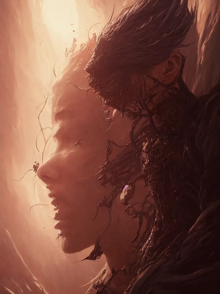 Image similar to highly detailed portrait of mazikeen demon, stephen bliss, unreal engine, fantasy art by greg rutkowski, loish, rhads, ferdinand knab, makoto shinkai and lois van baarle, ilya kuvshinov, rossdraws, tom bagshaw, global illumination, radiant light, detailed and intricate environment