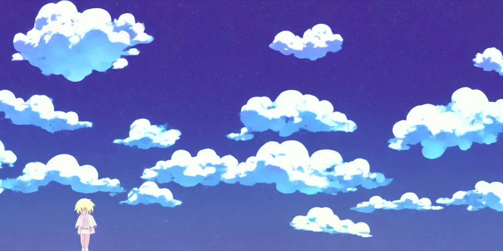 Image similar to A background for an anime-themed social media profile sky bright clouds bloom effect from Skyrim blender studio ghibli clouds