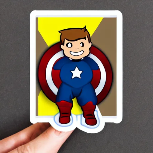 Image similar to captain america as a very young boy smiling on the cartoon wild - kratts, sticker - art, svg vector, adobe - illustrator