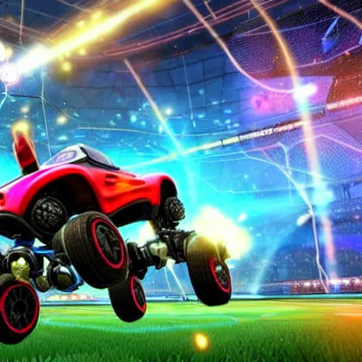 Image similar to stephen hawking in rocket league